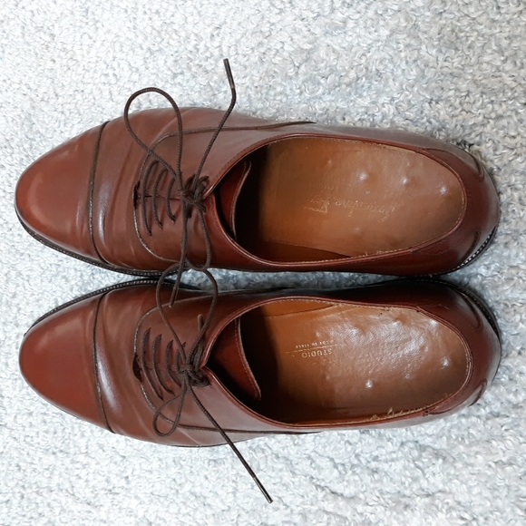 *Final Price* Salvatore Ferragamo Mens Brown Leather Lace Up Dress Shoes - Picture 4 of 10